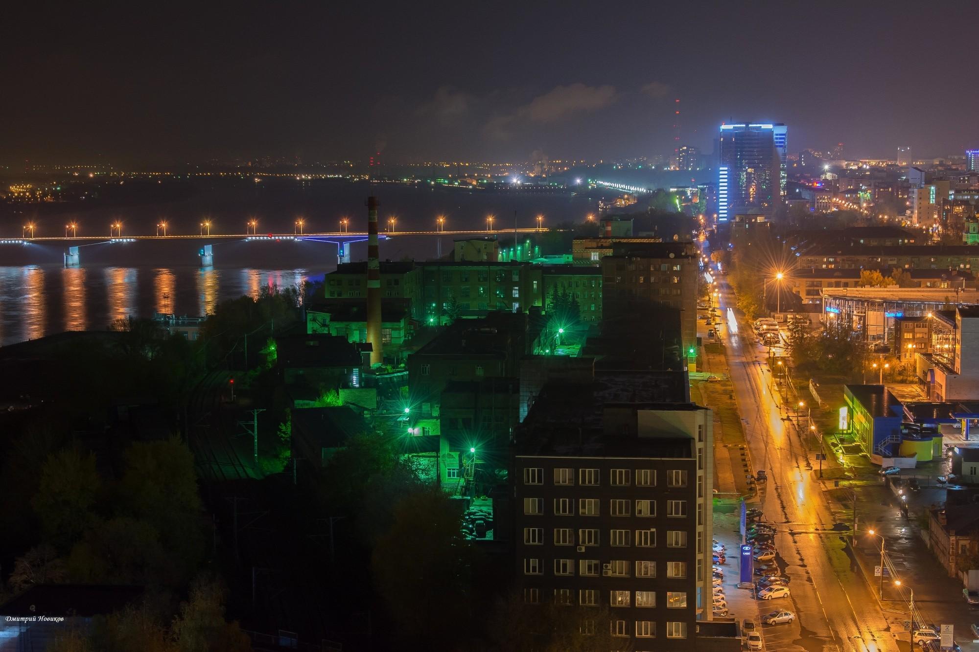 Ночной город Пермь